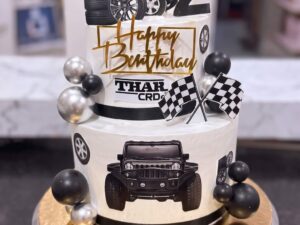 Two Tier Black Jeep Cake in Lahore