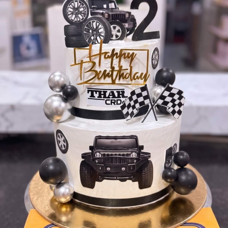 Two Tier Black Jeep Cake in Lahore