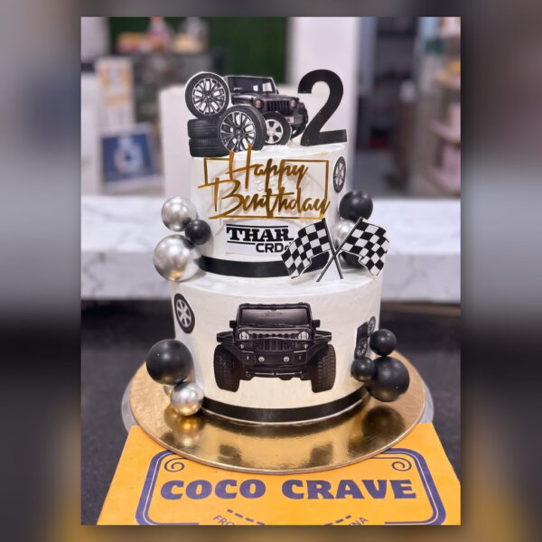 Two Tier Black Jeep Cake in Lahore — delivered in Lahore