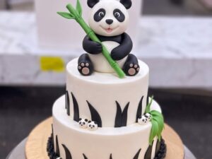 Two Tier Black and White Panda Cake in Lahore