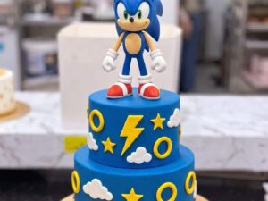 Two Tier Blue Sonic Birthday Cake in Lahore