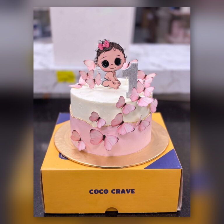 Two Tier Butterfly Baby Girl Cake in Lahore