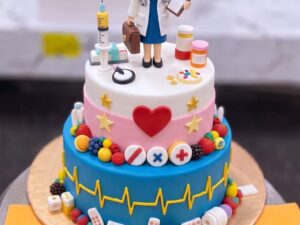 Two Tier Doctor Theme Cake in Lahore