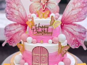 Two Tier Fairy House Cake with Butterfly Wings in Lahore — delivered in Bahria Town, Lahore