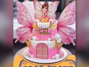 Two Tier Fairy House Cake with Butterfly Wings in Lahore — CocoCrave.pk Lahore