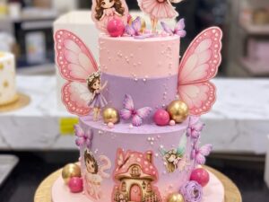Two Tier Fairy House Cake with Wings in Lahore