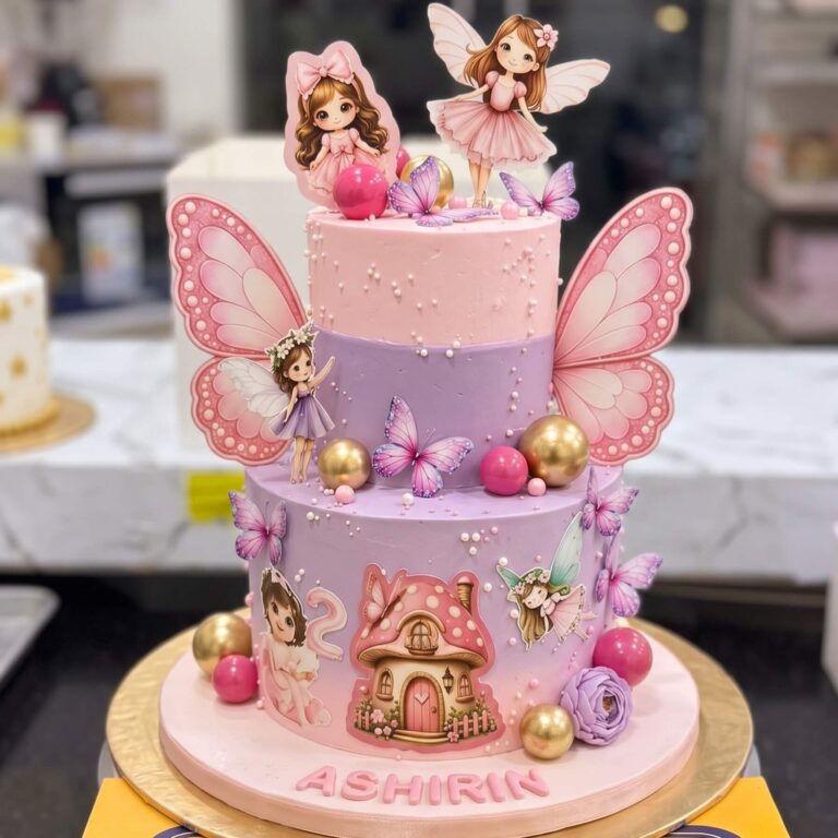 Two Tier Fairy House Cake with Wings in Lahore