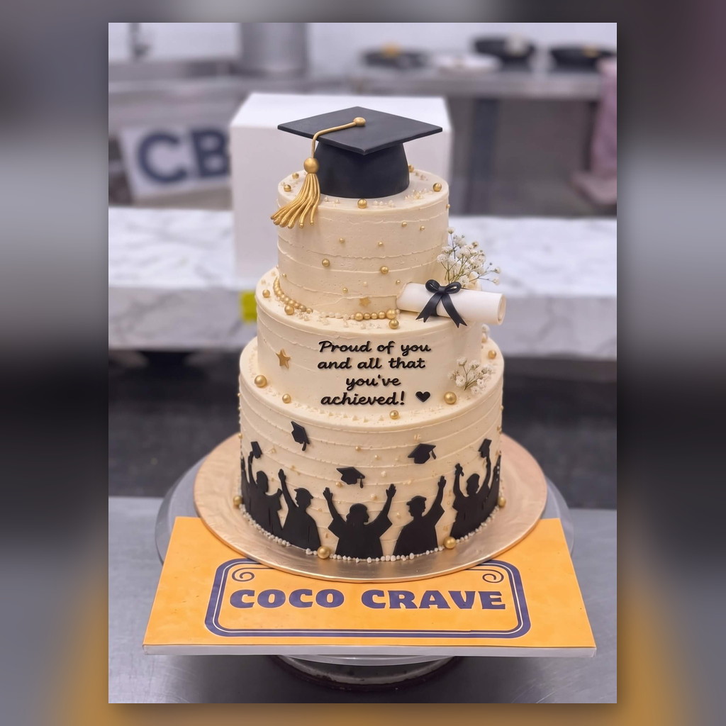 Two Tier Graduation Cake with Cap in Lahore Two Tier Graduation Cake with Cap in Lahore — CocoCrave.pk Lahore