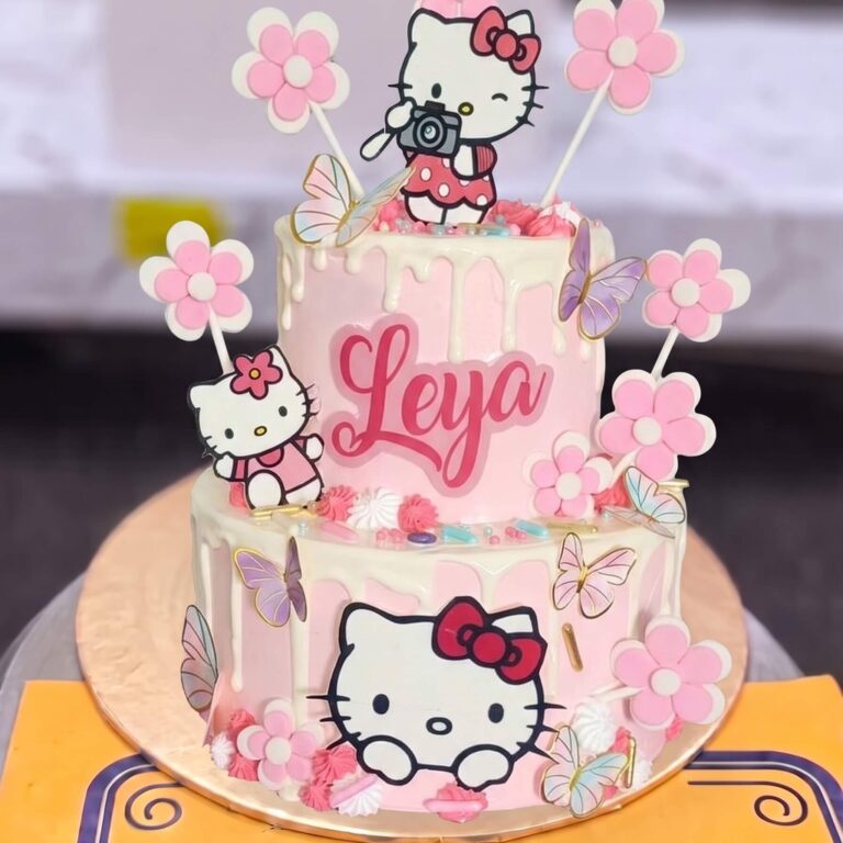 Two Tier Hello Kitty Blossom Cake in Lahore