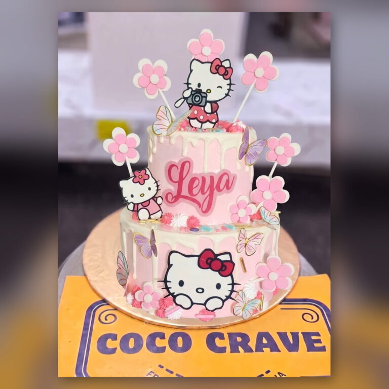 Two Tier Hello Kitty Blossom Cake in Lahore