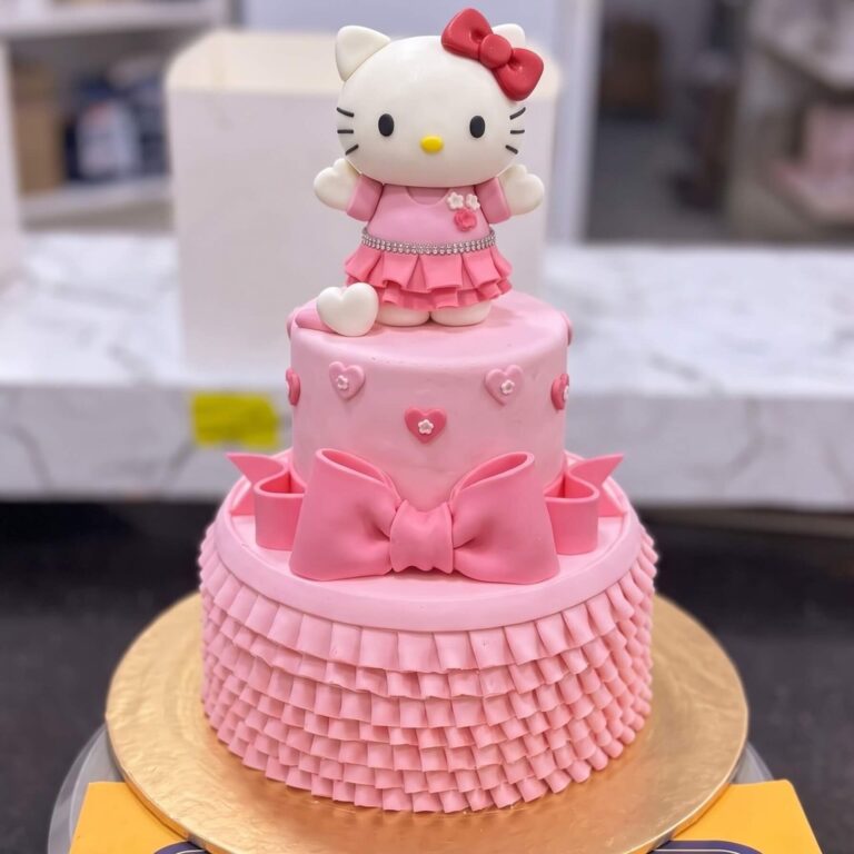 Two Tier Hello Kitty Bow Cake in Lahore