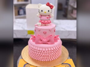 Two Tier Hello Kitty Bow Cake in Lahore