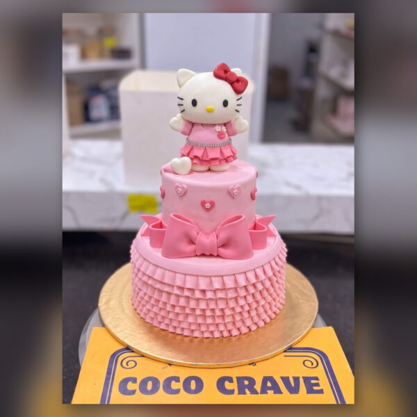Two Tier Hello Kitty Bow Cake in Lahore — delivered in Sabzazar, Lahore