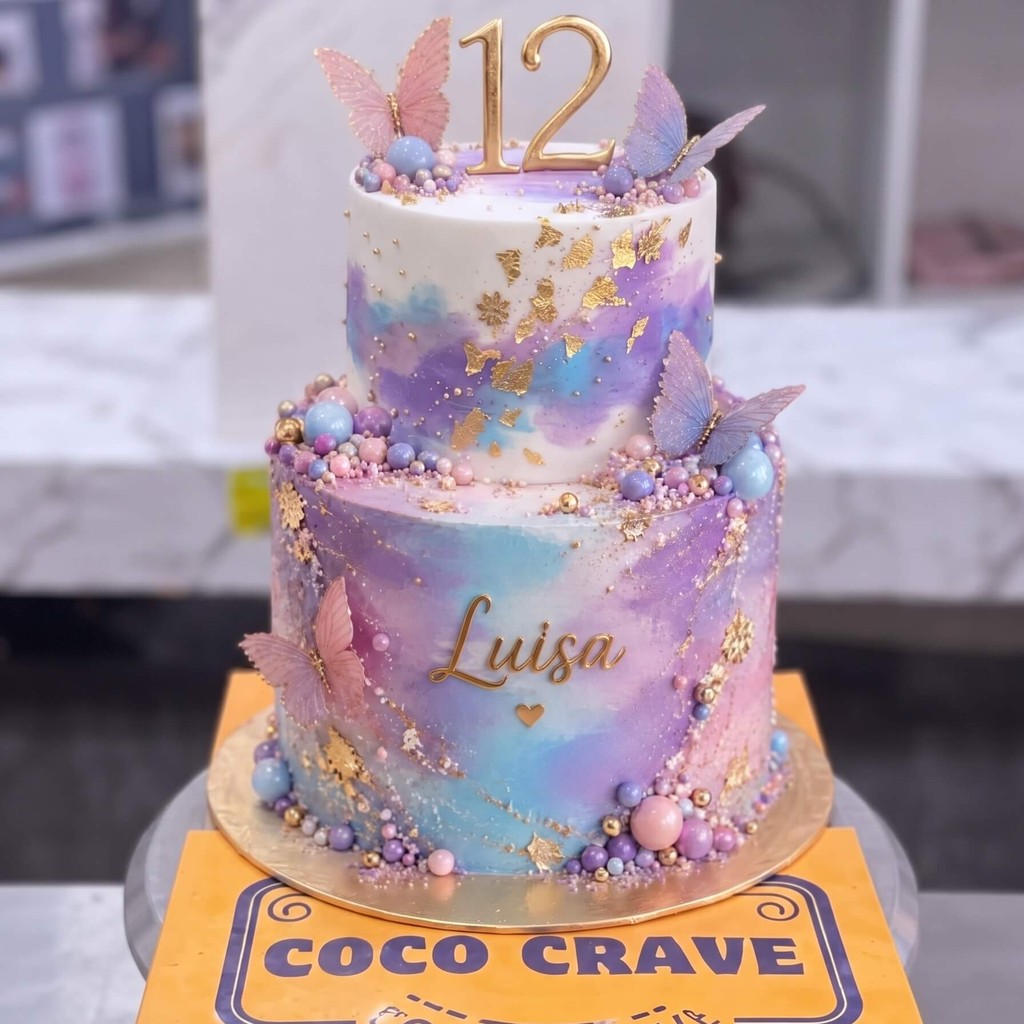 Two Tier Pastel Butterfly Cake in Lahore Two Tier Pastel Butterfly Cake by CocoCrave.pk in Lahore