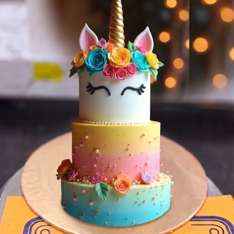 Two Tier Pastel Unicorn Cake in Lahore