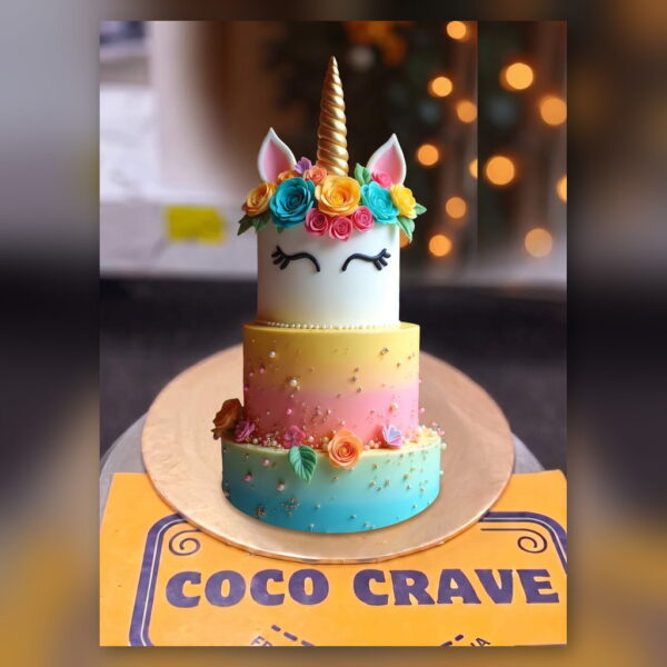 Two Tier Pastel Unicorn Cake in Lahore — delivered in Eme Society, Lahore