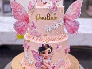 Two Tier Pink Fairy Cake with Wings in Lahore