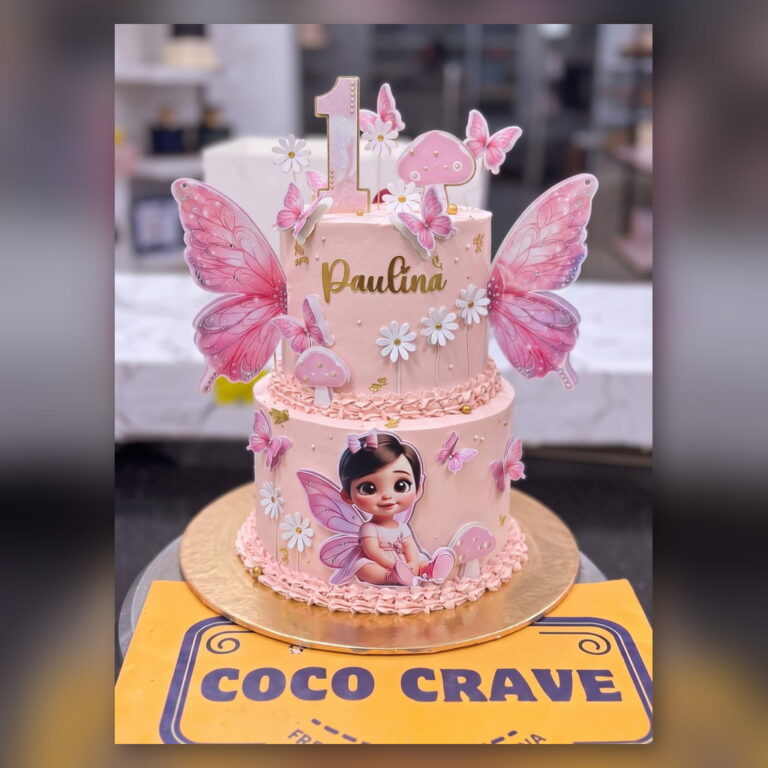 Two Tier Pink Fairy Cake with Wings in Lahore