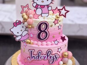 Two Tier Pink Hello Kitty Cake in Lahore — delivered in Bahria Town, Lahore