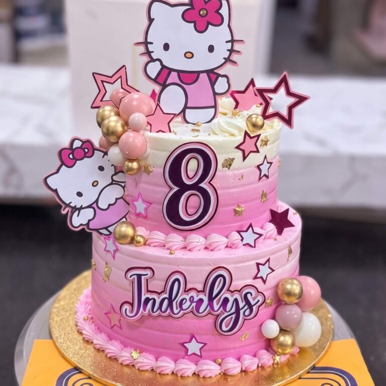 Two Tier Pink Hello Kitty Cake in Lahore