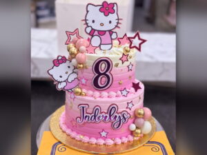 Two Tier Pink Hello Kitty Cake in Lahore — CocoCrave.pk Lahore