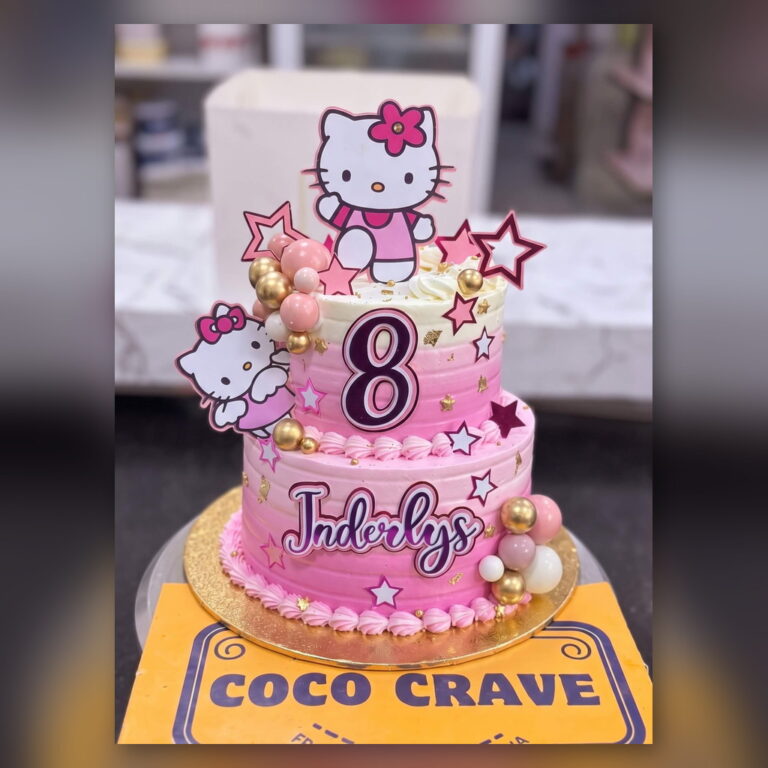Two Tier Pink Hello Kitty Cake in Lahore