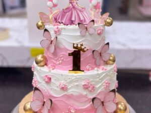 Two Tier Pink Princess Cake in Lahore