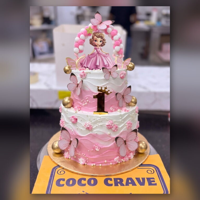 Two Tier Pink Princess Cake in Lahore