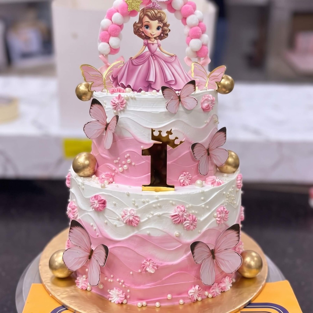 Two Tier Pink Princess Cake in Lahore Two Tier Pink Princess Cake by CocoCrave.pk in Lahore