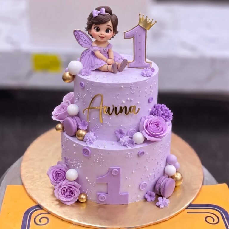 Two Tier Purple Fairy Cake in Lahore