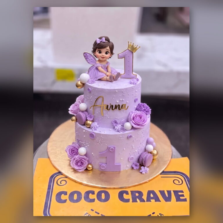 Two Tier Purple Fairy Cake in Lahore