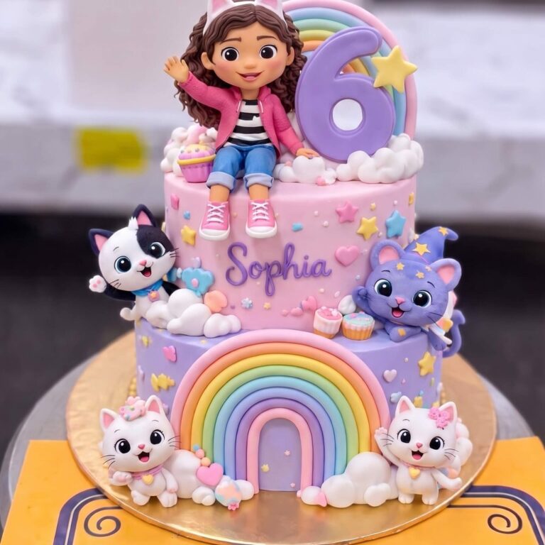 Two Tier Purple Rainbow Cake in Lahore