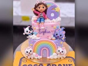 Two Tier Purple Rainbow Cake in Lahore — CocoCrave.pk Lahore