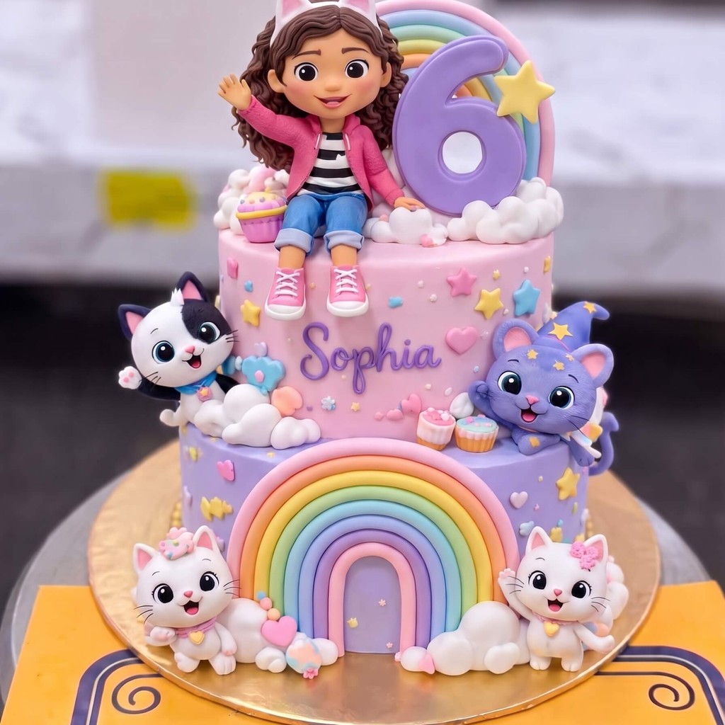 Two Tier Purple Rainbow Cake in Lahore Two Tier Purple Rainbow Cake by CocoCrave.pk in Lahore