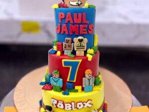 Two Tier Roblox Blocks 7th Birthday Cake in Lahore