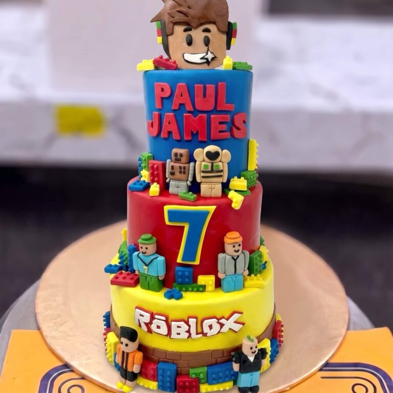 Two Tier Roblox Blocks 7th Birthday Cake in Lahore