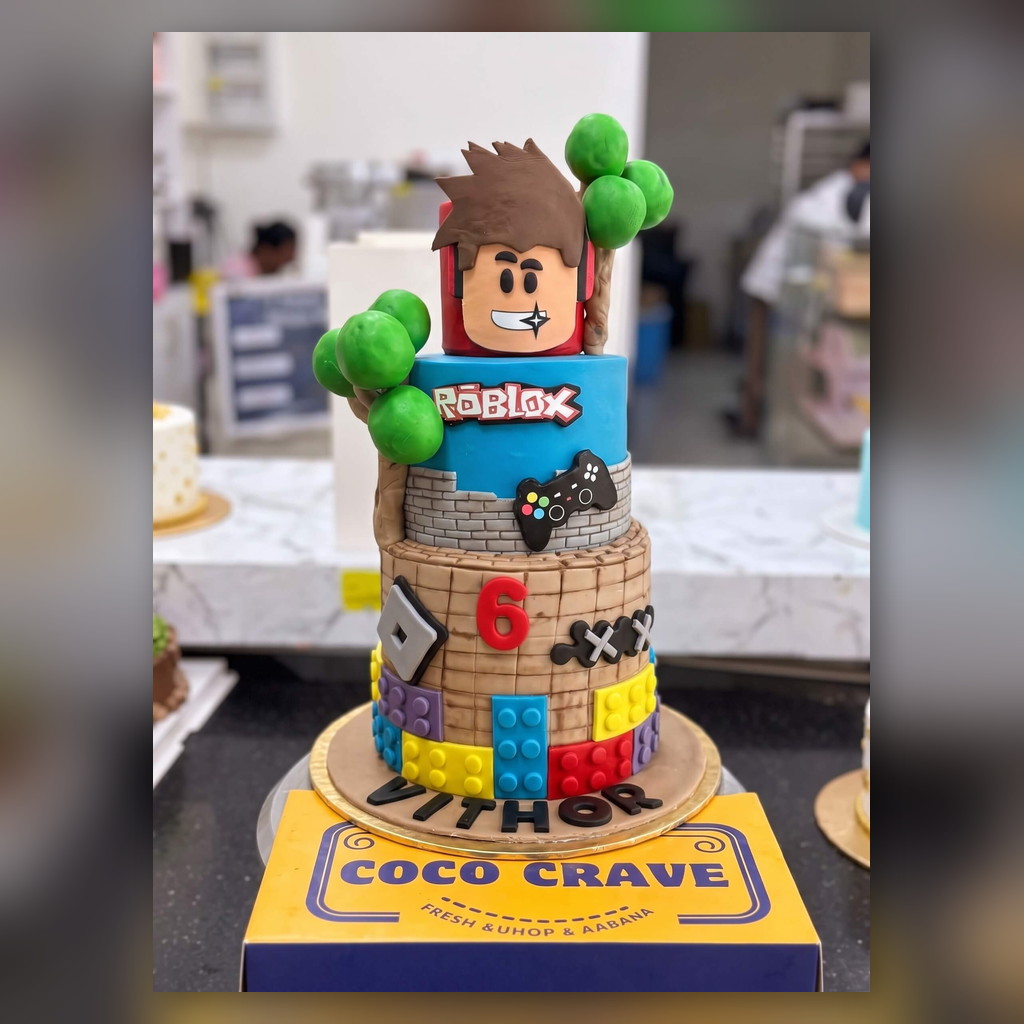 Two Tier Roblox Tower Birthday Cake in Lahore Two Tier Roblox Tower Birthday Cake in Lahore — CocoCrave.pk Lahore