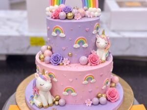 Two Tier Unicorn Rainbow Cake in Lahore