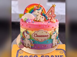 Unicorn 4th Birthday Cake in Lahore