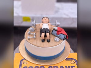 Weightlifting Gym Cake in Lahore