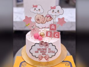 Welcome Baby Girl ABC Cake in Lahore — CocoCrave.pk Lahore