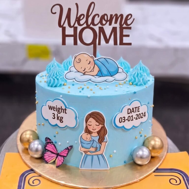 Welcome Home Baby Boy Cake in Lahore