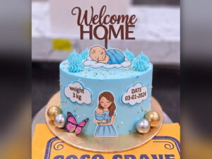 Welcome Home Baby Boy Cake in Lahore
