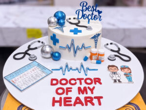 White Best Doctor Birthday Cake in Lahore