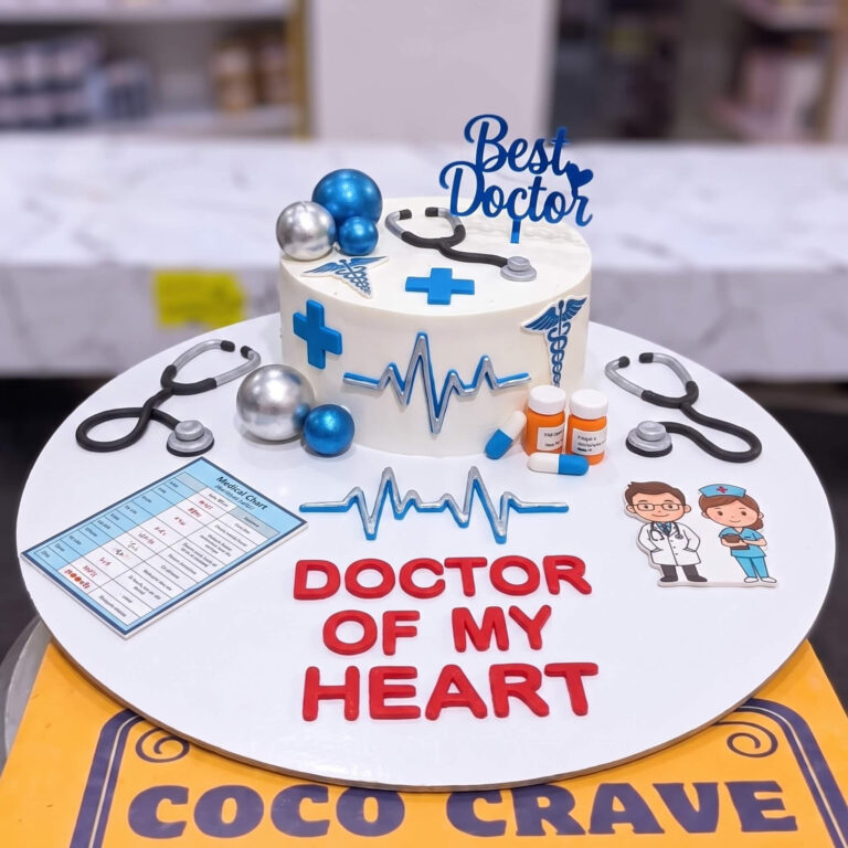 White Best Doctor Birthday Cake in Lahore