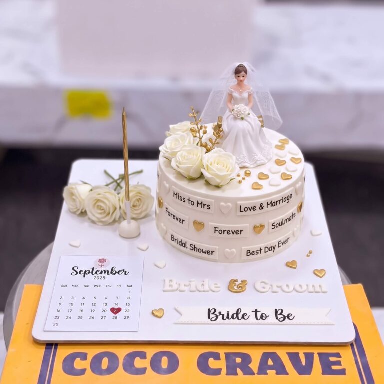 White Floral Bride To Be Cake in Lahore