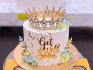 White Gold Crown Get Well Soon Cake in Lahore