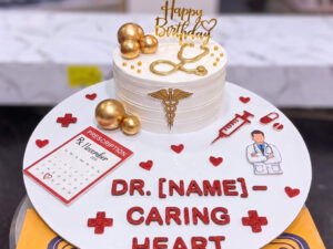 White Gold Doctor Birthday Cake in Lahore
