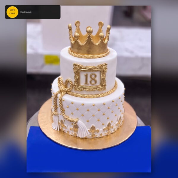 White Gold Eighteen Crown Cake in Lahore — delivered in Sabzazar, Lahore