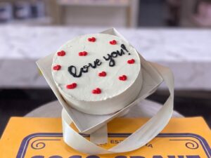 White Love You Message Cake in Lahore
